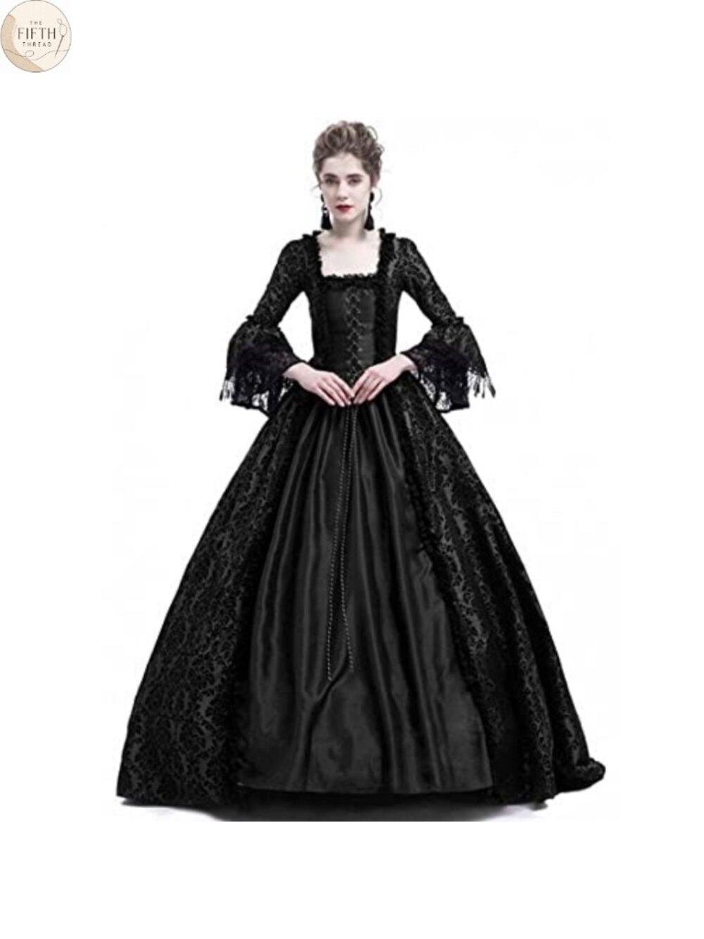 Medieval Queen Costume Lace Satin Victorian Dress Masquerade Gown